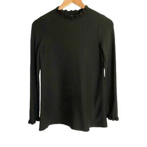 Hobbs London Green Ruffle Neck Cuff Sweater XSmall